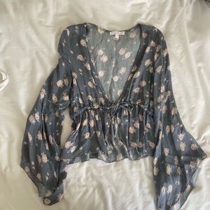 Floral long sleeve blouse.